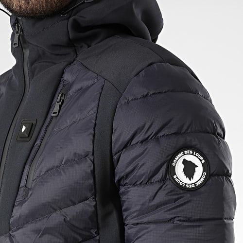 Doudoune Chauffante Capuche Toronto Bleu Marine Noir