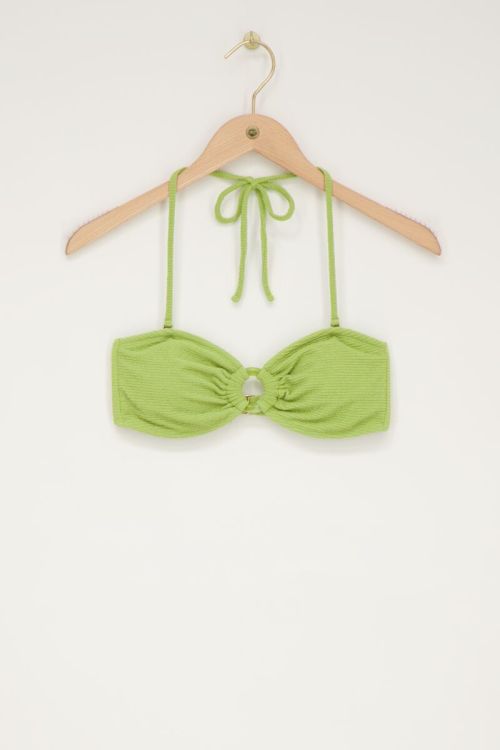 Groene bikini top bandeau met lurex