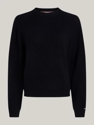 Suéter de lã e cashmere com textura canelada e modelagem relaxada