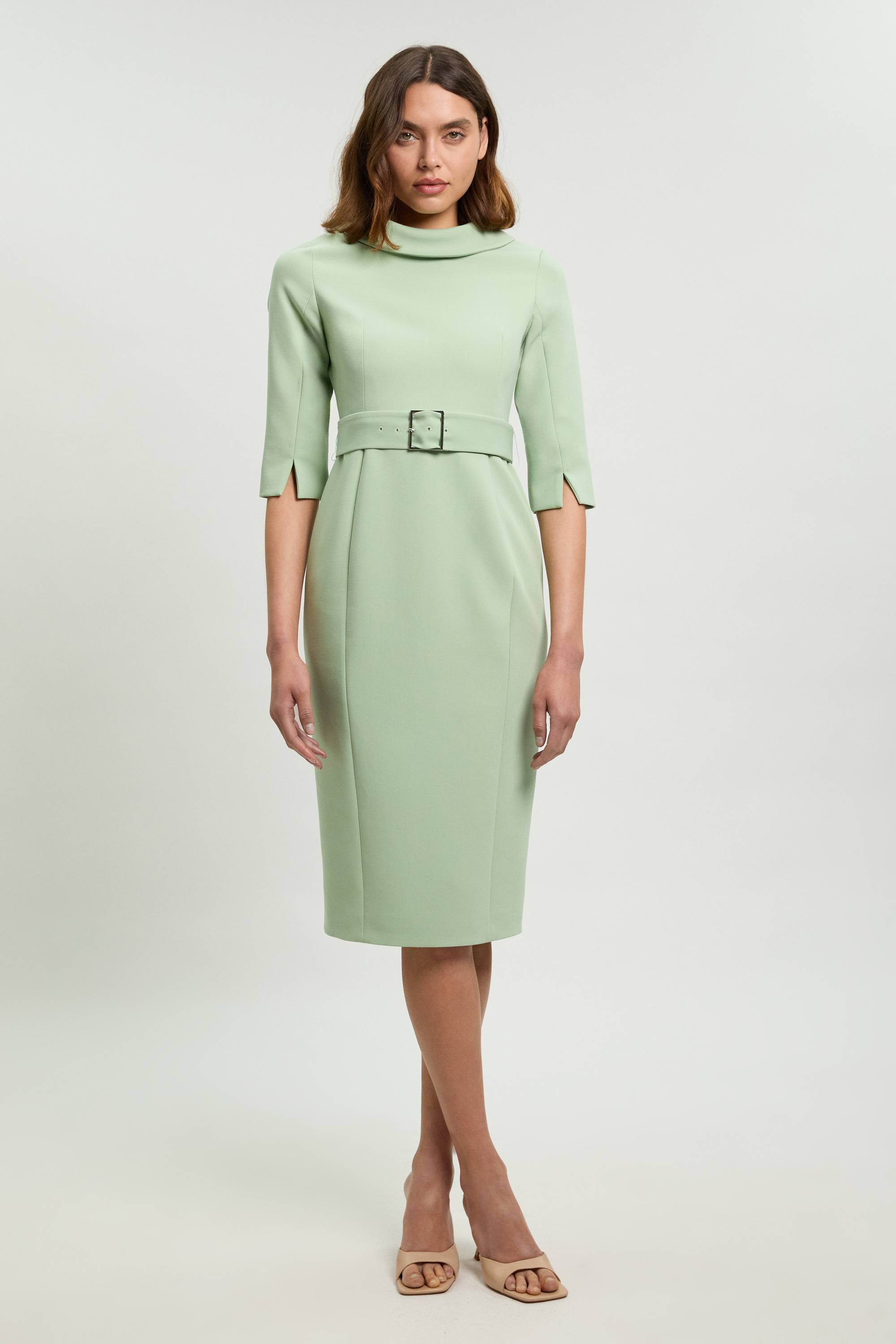 KarenMillen Robe Crayon Midi Ajustée À Col Roulé