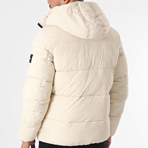 Doudoune Capuche Crinkle Nylon Puffer 0336 Beige