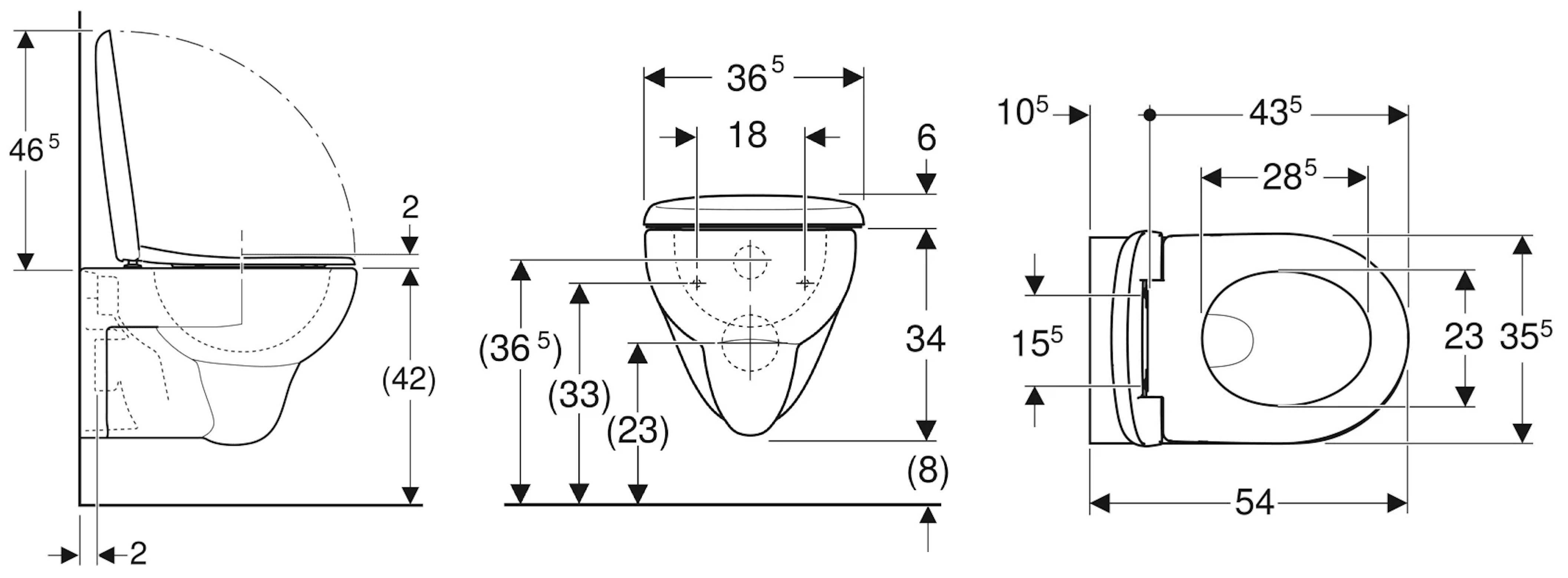 Geberit Renova hangend toilet met zitting wit glans