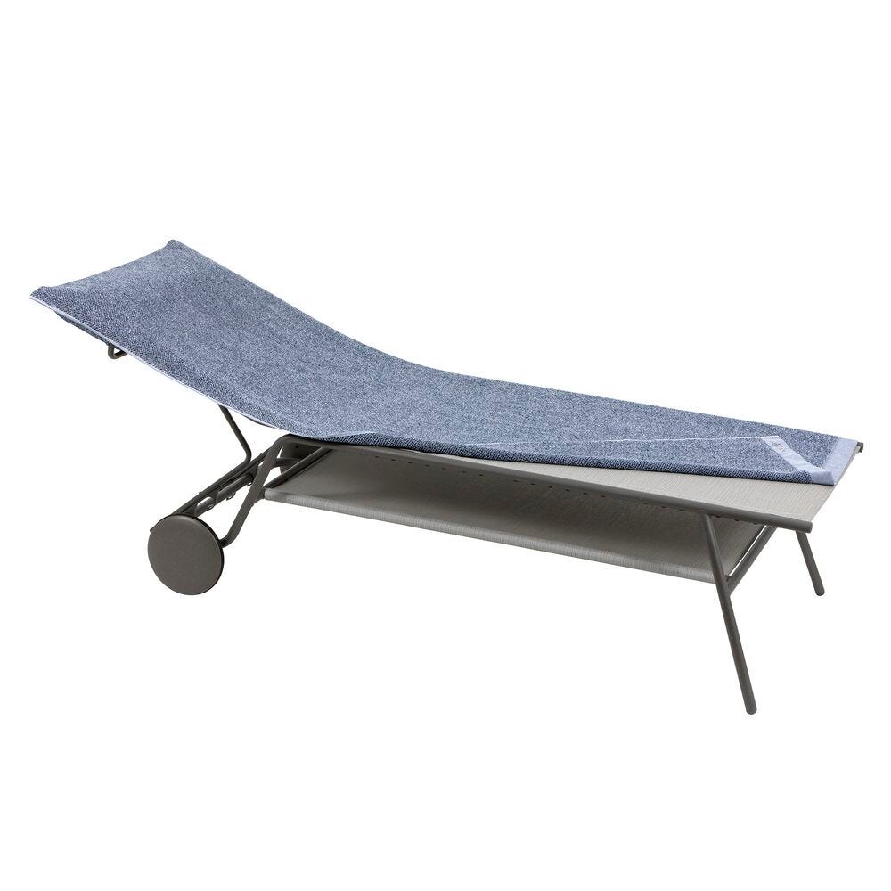 Badehandtuch für Relaxliege XL und Sonnenliege Littoral Baumwolle Blau Iroise