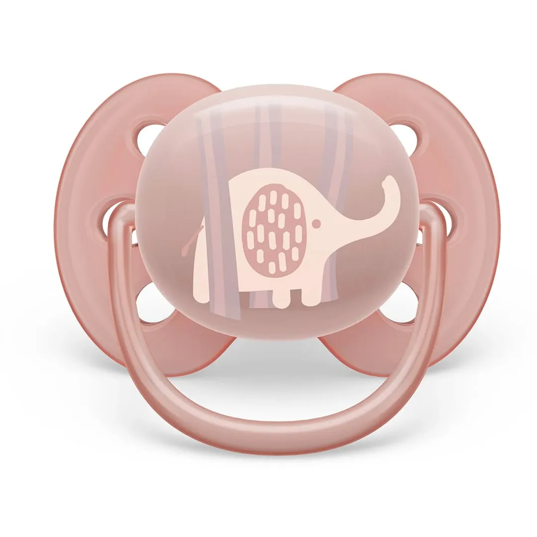 Philips Avent Suce Ultra Douce 0-6 mois Éléphant Litchi  Palmiers Lilas (2)