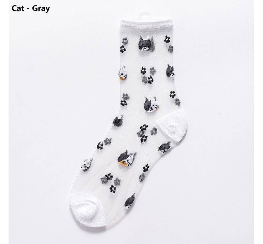 Dute - Cartoon Sheer Socks
