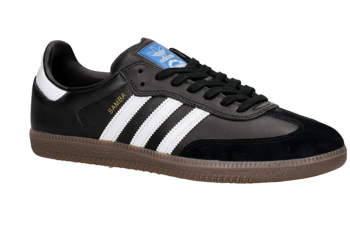 adidas Skateboarding Samba Schuh (core black white stripes gold)