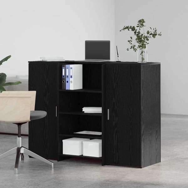 vidaXL Resepsjonspult svart eik 135x50x103,5 cm konstruert tre