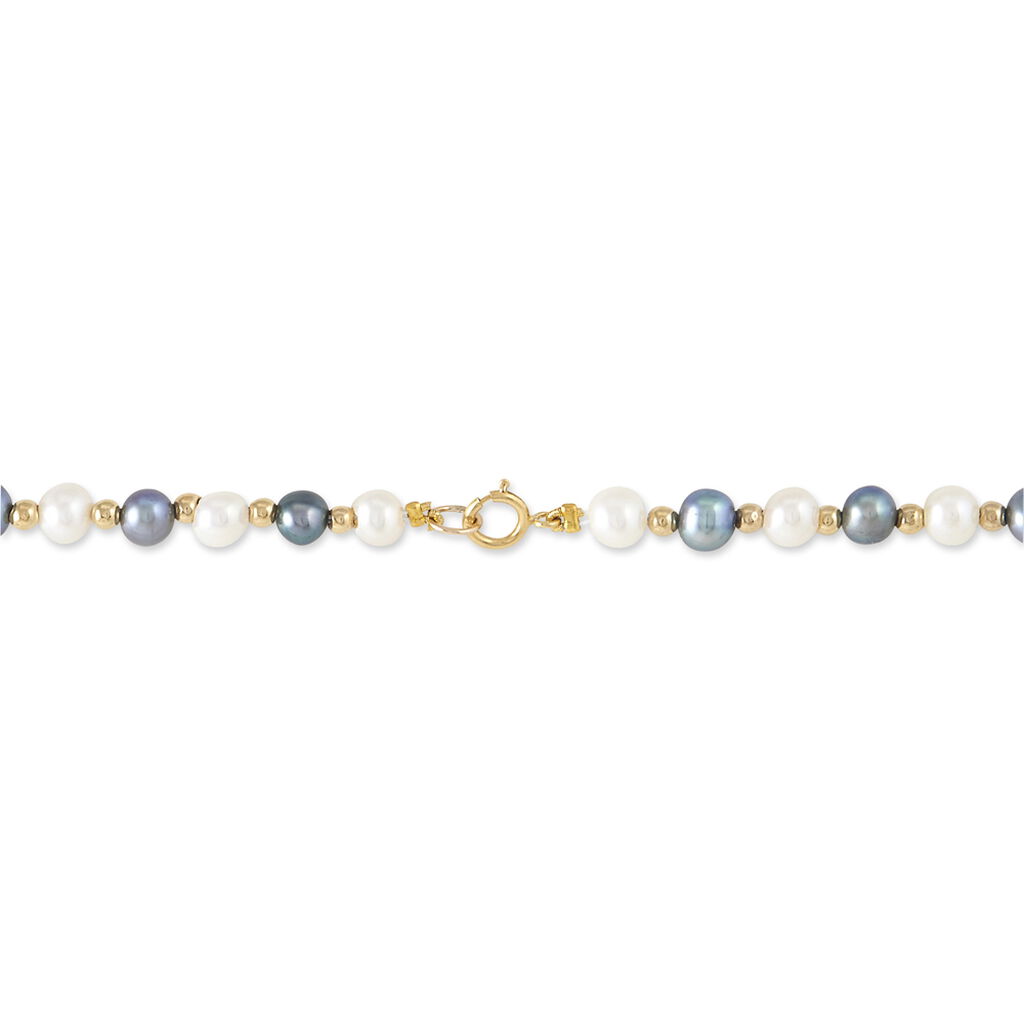 Collier Kenaae Or Jaune Perle De Culture