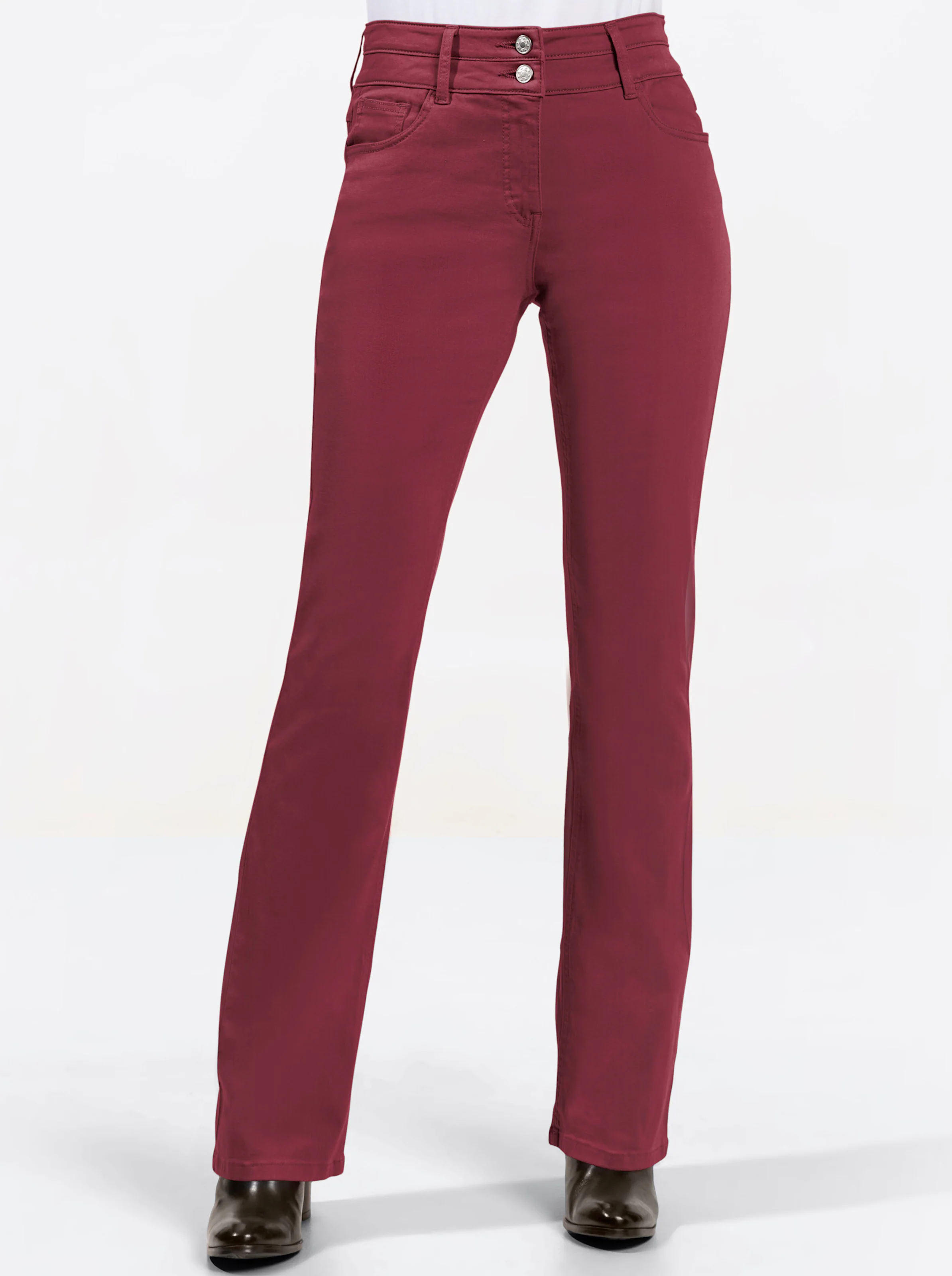Bootcut-Jeans in burgund