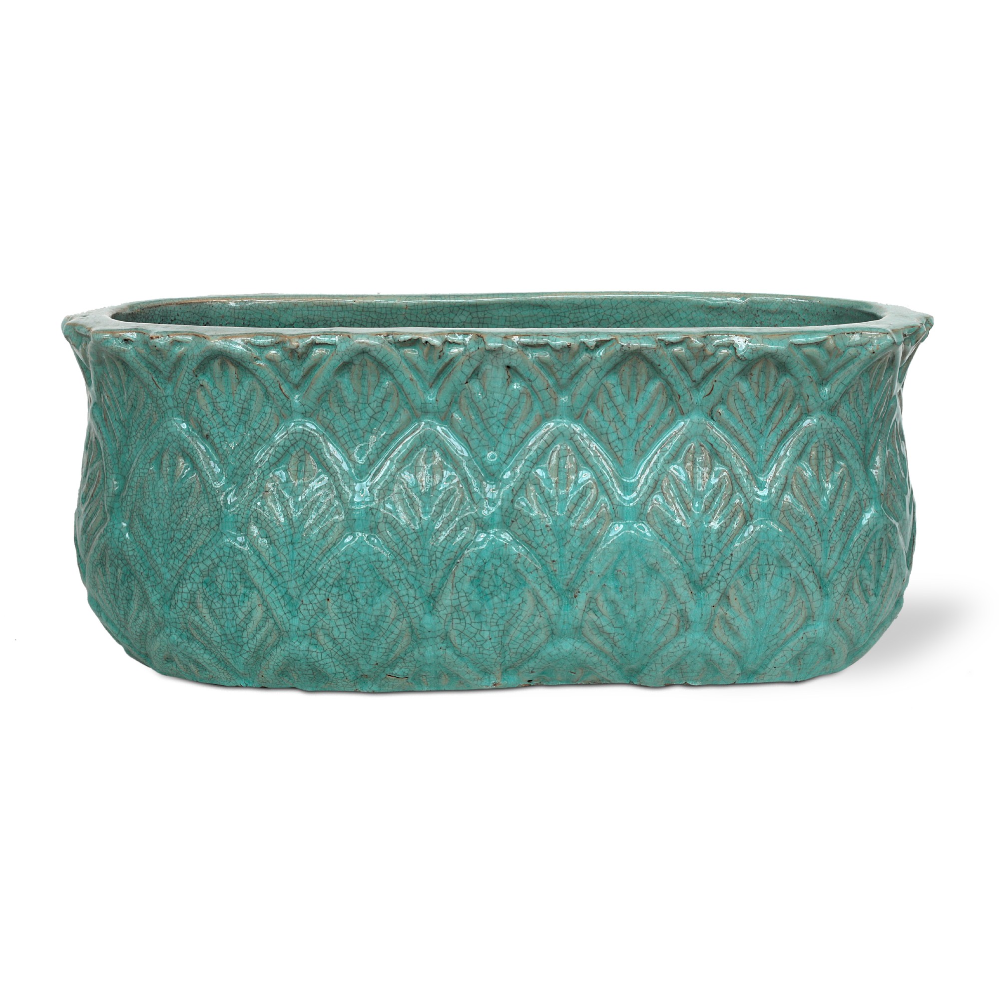 Pflanztopf 'Paloma' oval, türkis, T 60 cm, B 26 cm, H 25 cm günstig bestellen