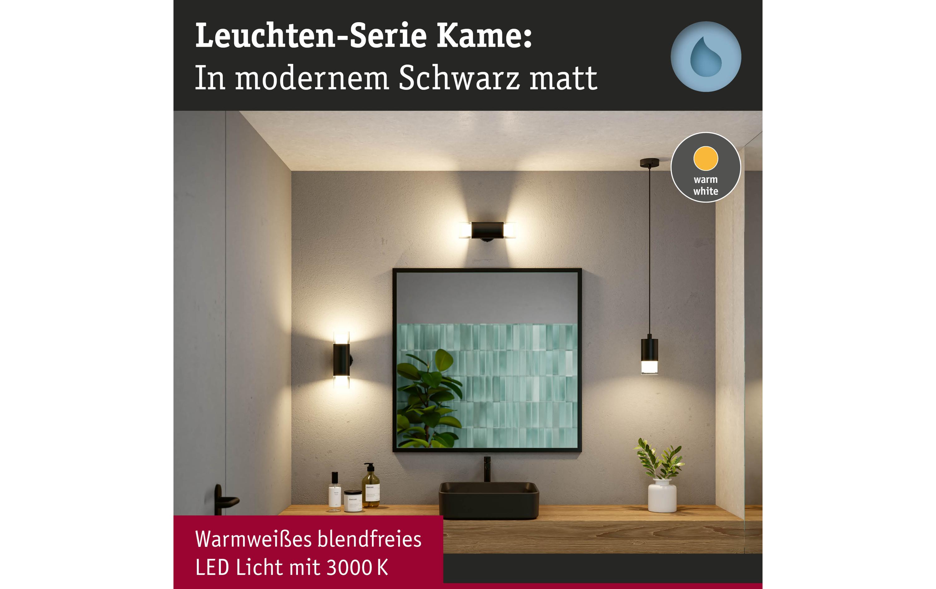 Badezimmerleuchte Wand-/Deckenleuchte Kame 2x 4WElegante Wand-/Deckenleuchte