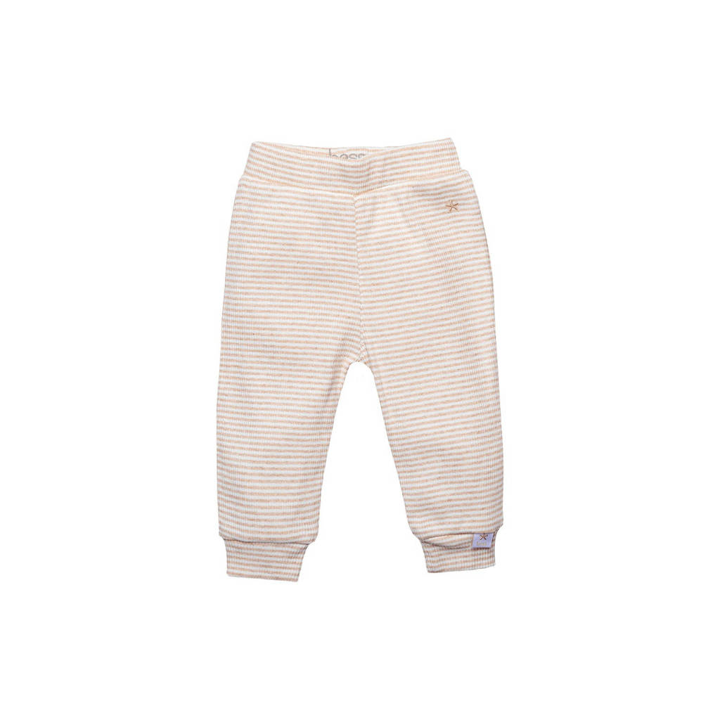 BESS baby gestreepte regular fit broek zand