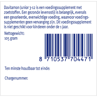 Davitamon Junior 3  Kauwtablet Vitamines Multivrucht 120KTB