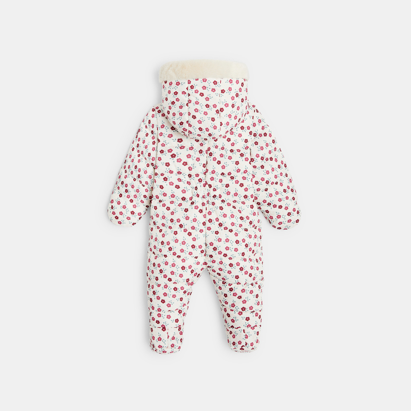 Combipilote fleurie capuche violette naissance