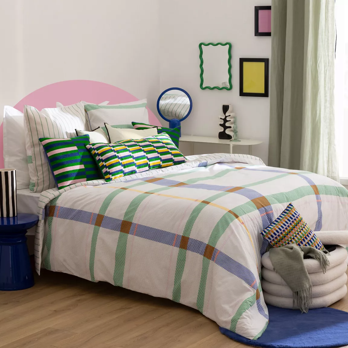 Housse de couette et deux taies coton (240 x 220 cm) Ritchi Multicolore