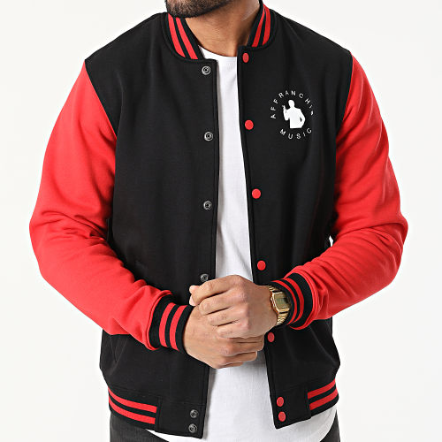 Veste Teddy Silhouette Noir Rouge Blanc