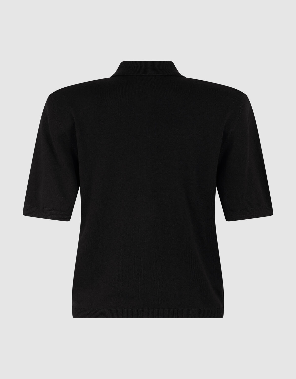 Shortsleeve Gebreide Polo Zwart