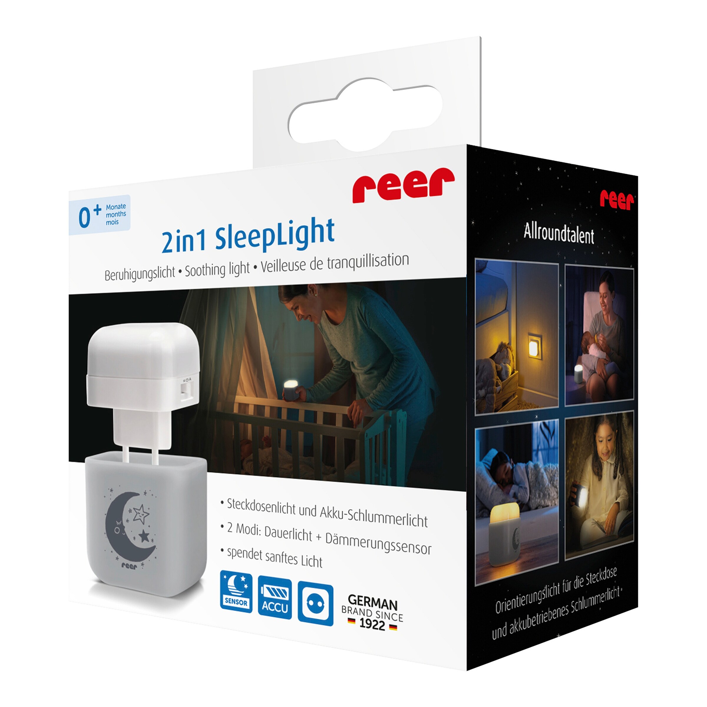reer LED-Nachtlicht 2in1 SleepLight hellgrau