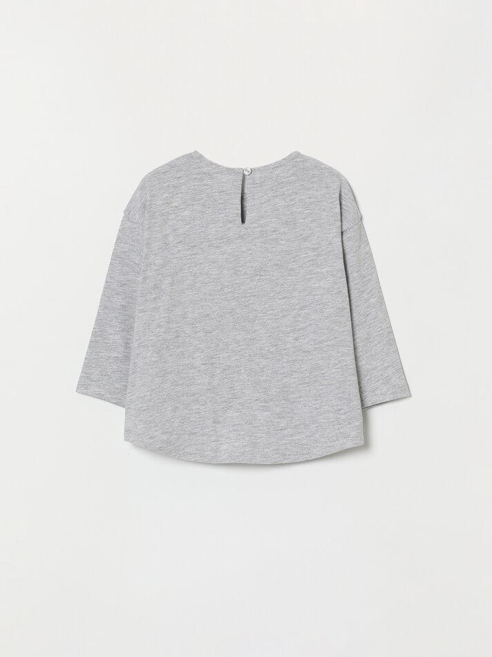 Pacote com 4 camisetas básicas de manga comprida - Azul Claro