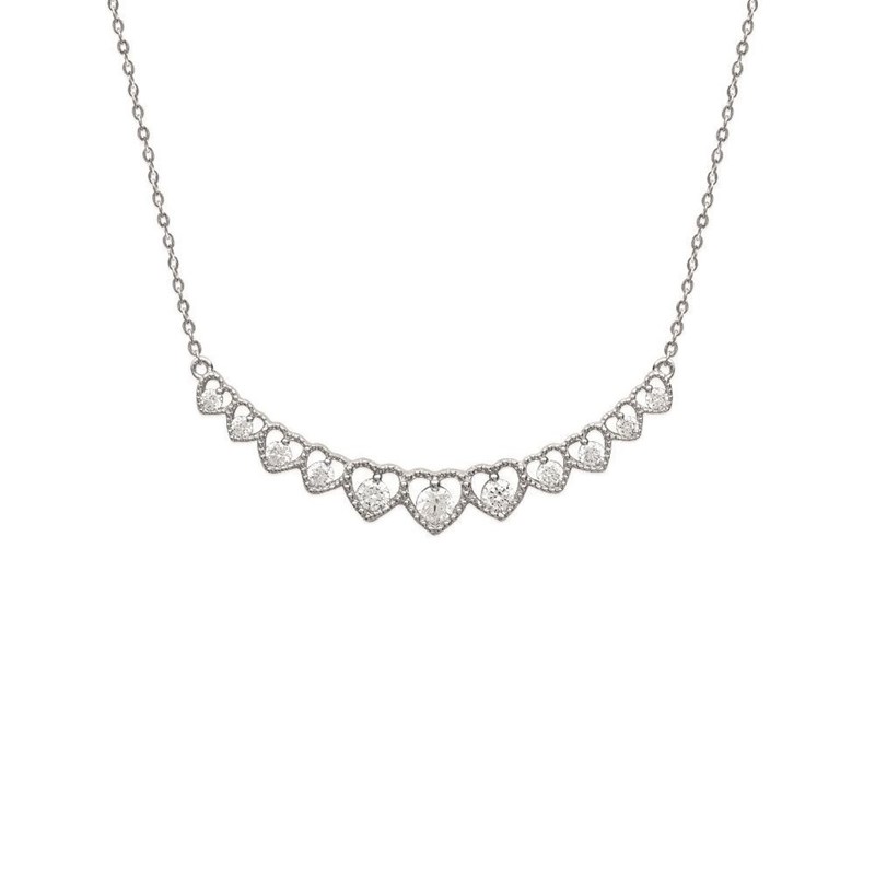 Collier suite de coeurs d'oxyde de zirconium Argent 925 Rhodié