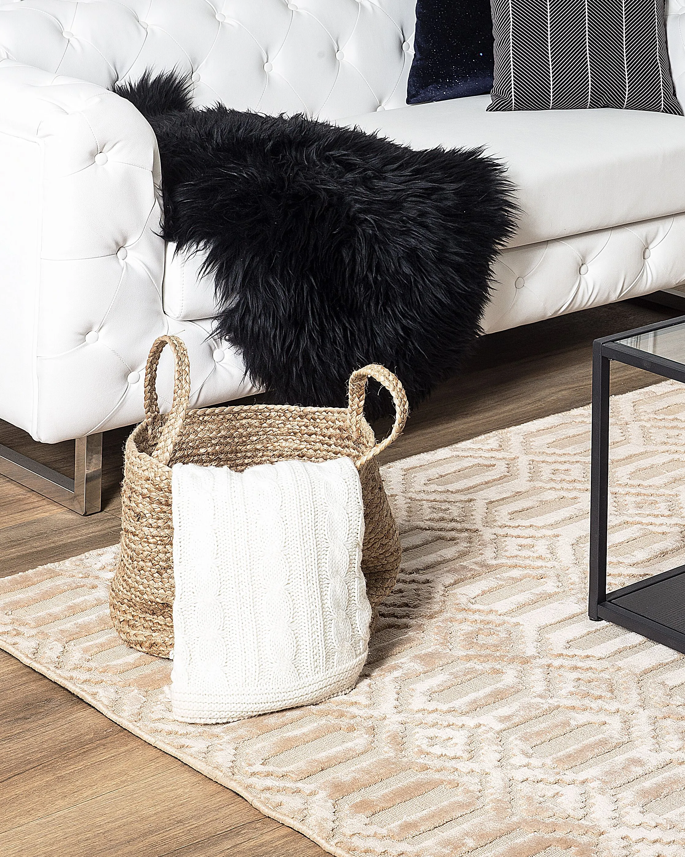 Vloerkleed ADATEPE Beige 140 x 200 cm Viscose