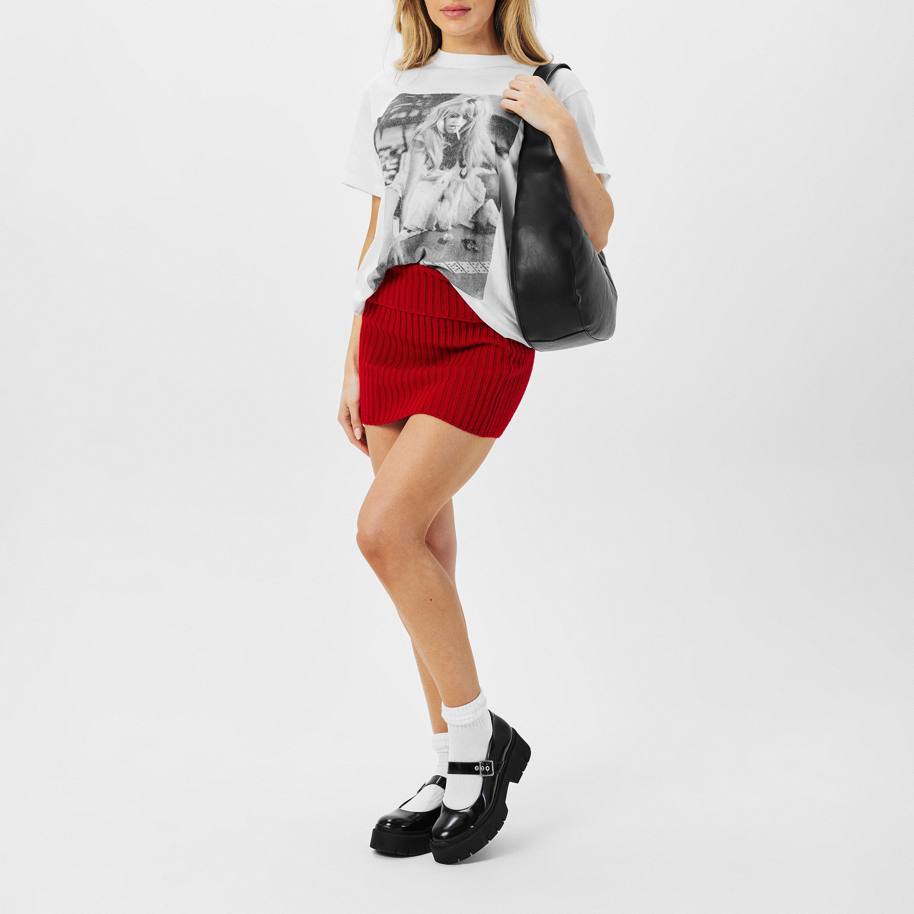 Missy Empire ME Knitted Fold Down Skirt Womens