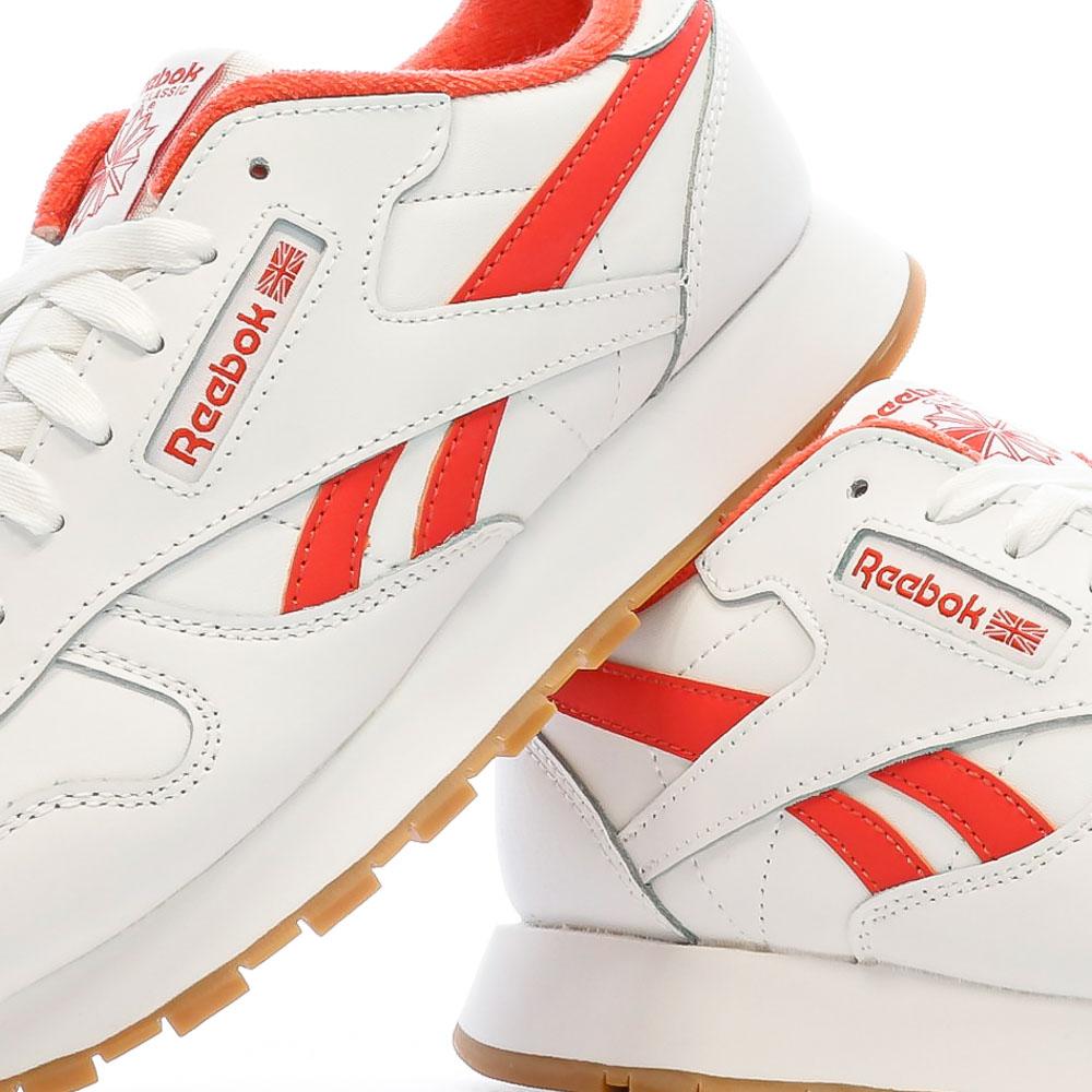 Reebok Baskets Blanches/Oranges Garçon/Fille Reebok Classic Leather 100033587
