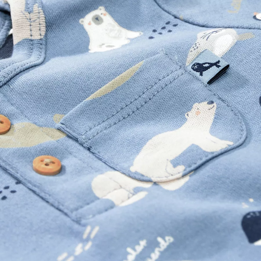 STACCATO Shirt sea blue gemustert