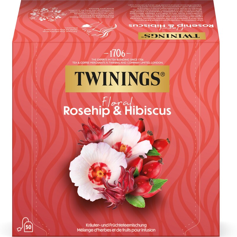 Twinings Tee Floral Hagebutte & Hibiskus, 50 Stück