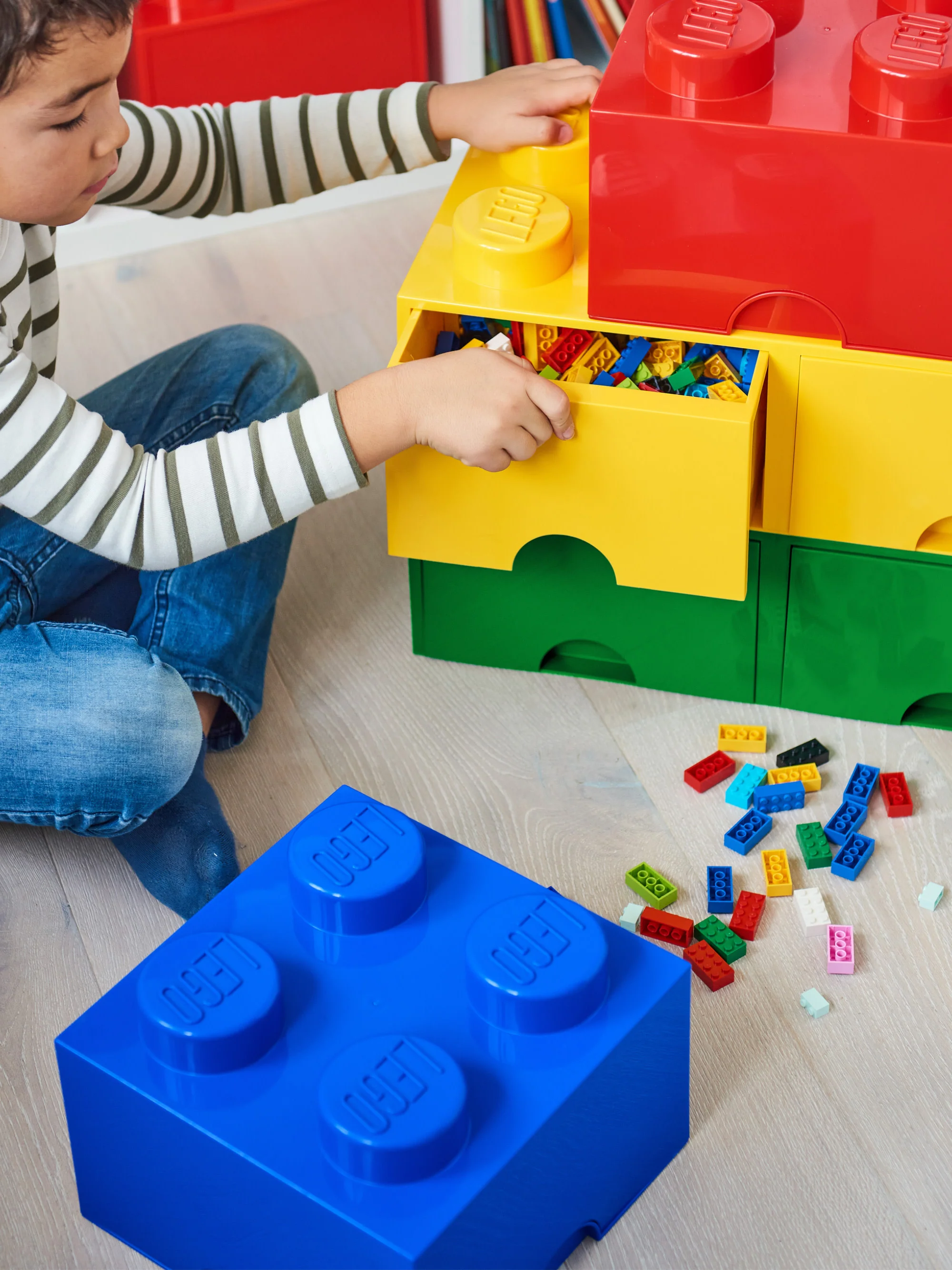 Kinderen LEGO® opbergdoos Brick met 4 knoppen
