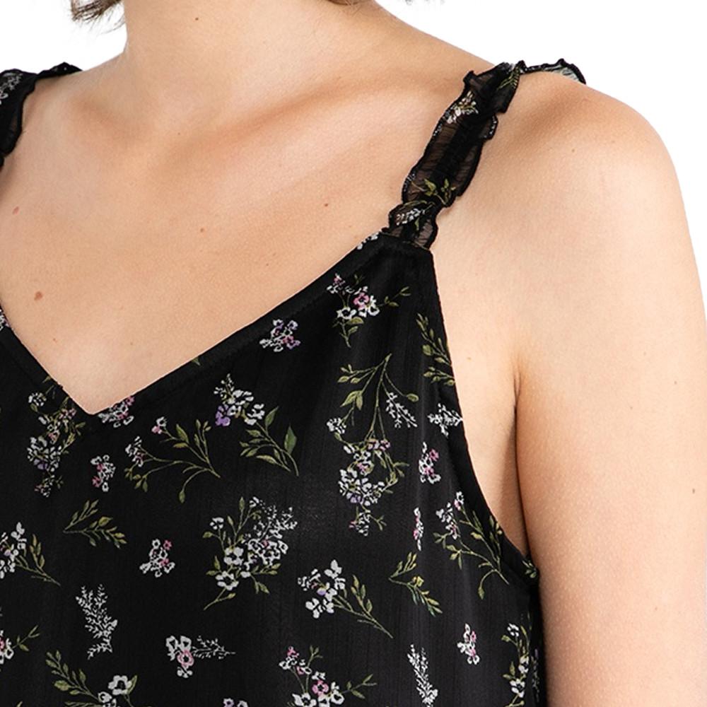 Vero Moda Top Noir à Fleurs Femme Vero Moda Debby