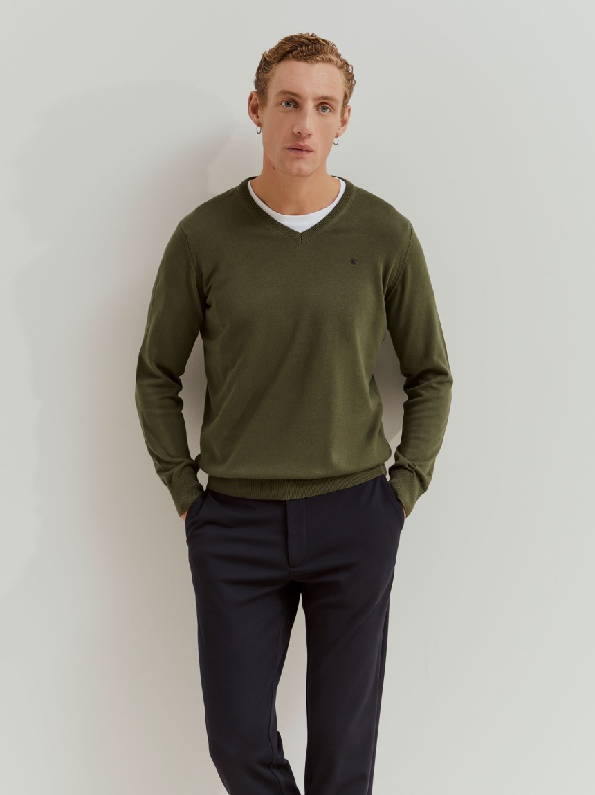 Pullover manga comprida em algodão