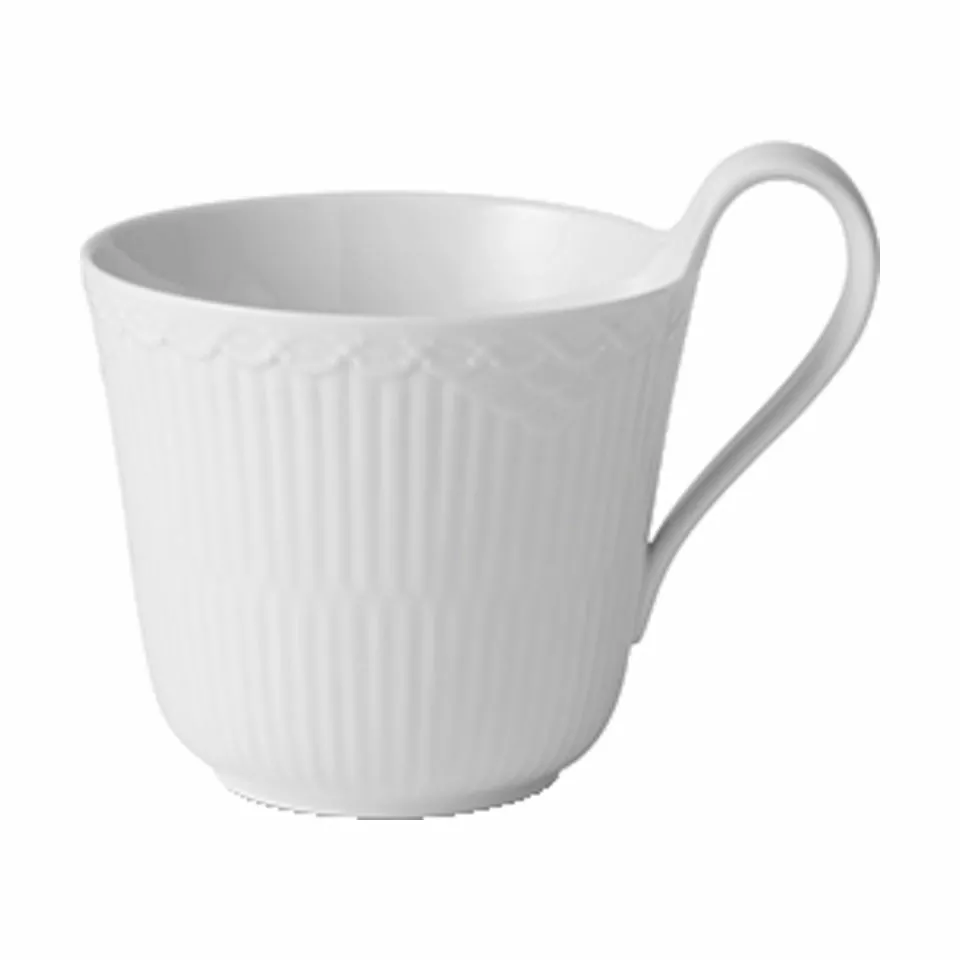 Royal Copenhagen Hvid Riflet Halvblonde Højhankskop