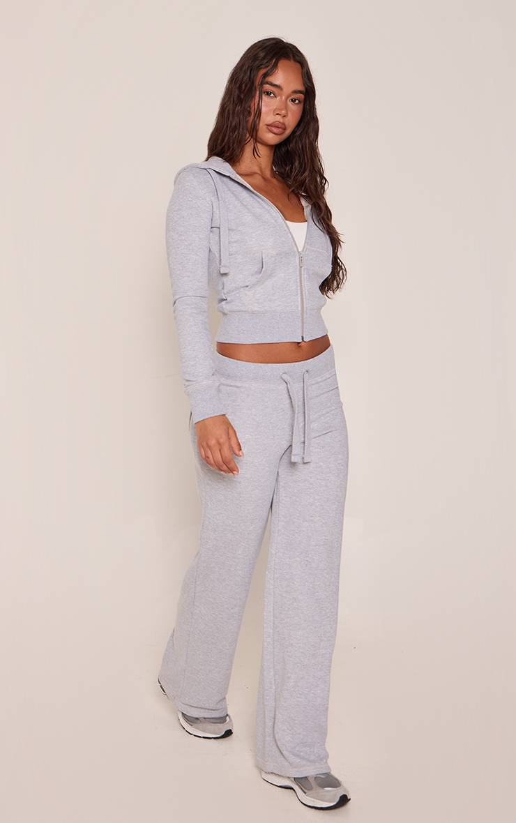 Gris Sweat À Casynthétiqueche Court Ajusté Zippé Chiné
