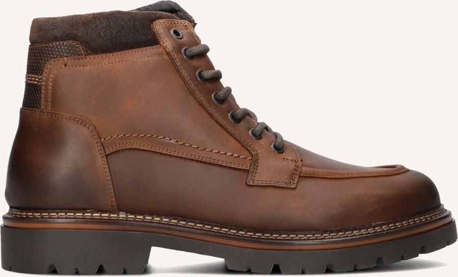 MAZZELTOV Veterboots Heren 25570010 Maat: 46 Materiaal: Leer Kleur: Cognac