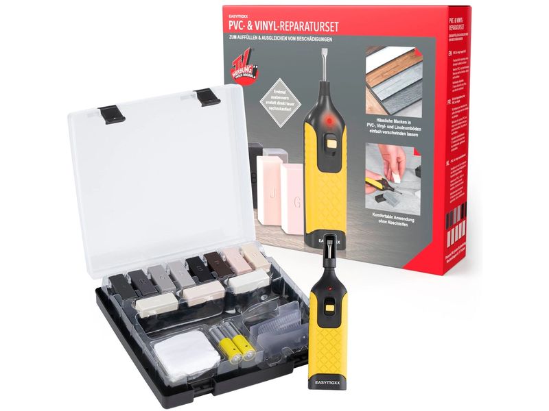 EASYmaxx PVC- & Vinyl-Reparaturset 19‑teiliges Set für DIY-Beschädigungen