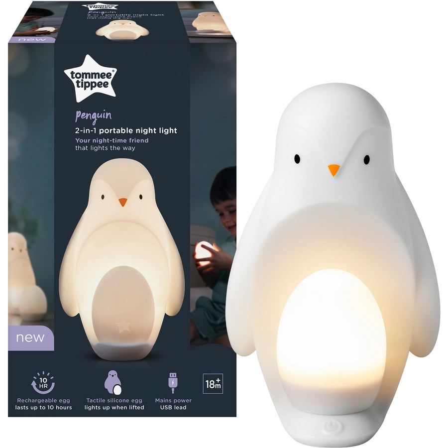 Tommee Tippee Nachtlicht, tragbarer 2-in-1 Pinguin