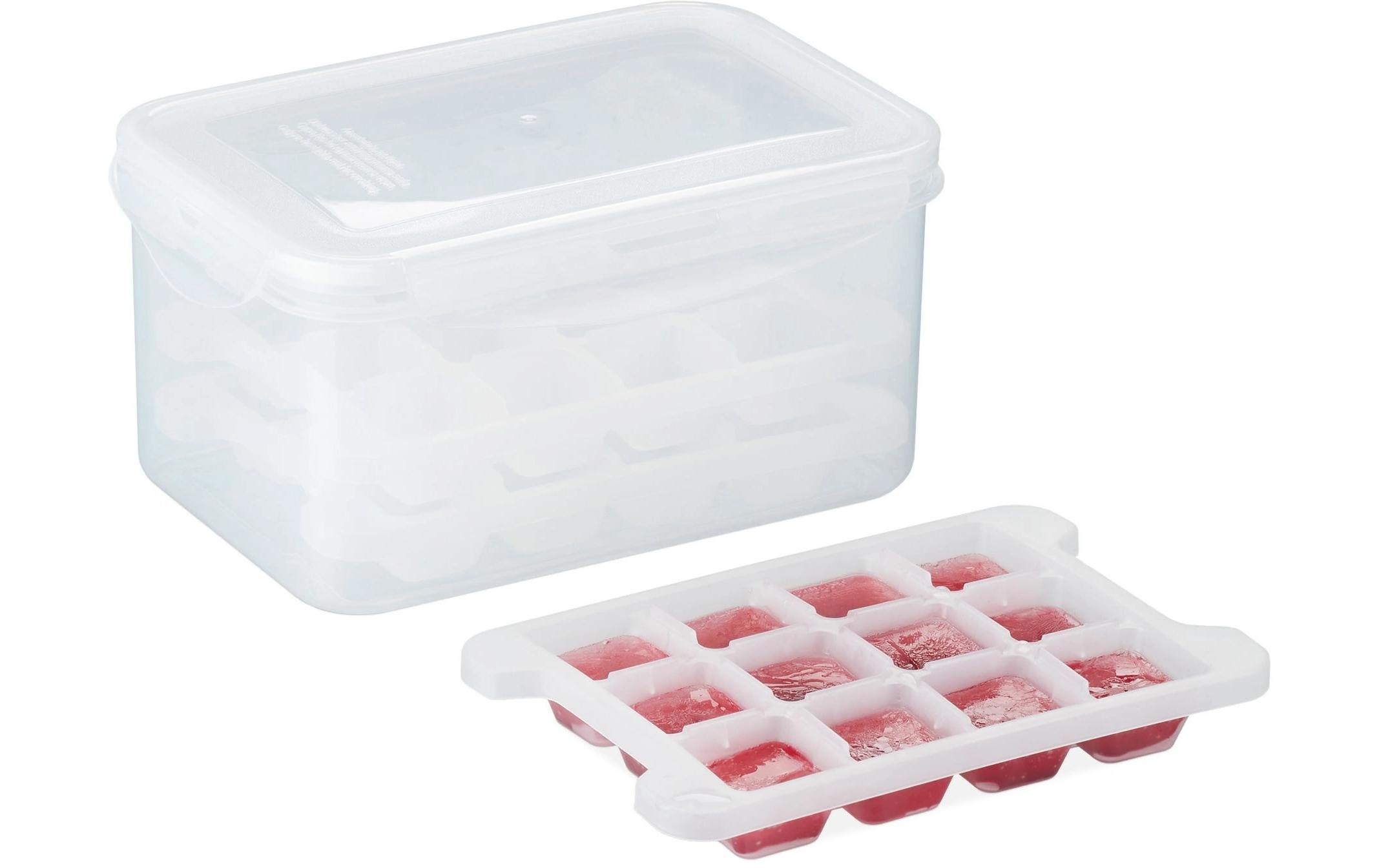 Eiswürfelform Transparent/WeissEiswürfelform Box mit 4 Formen