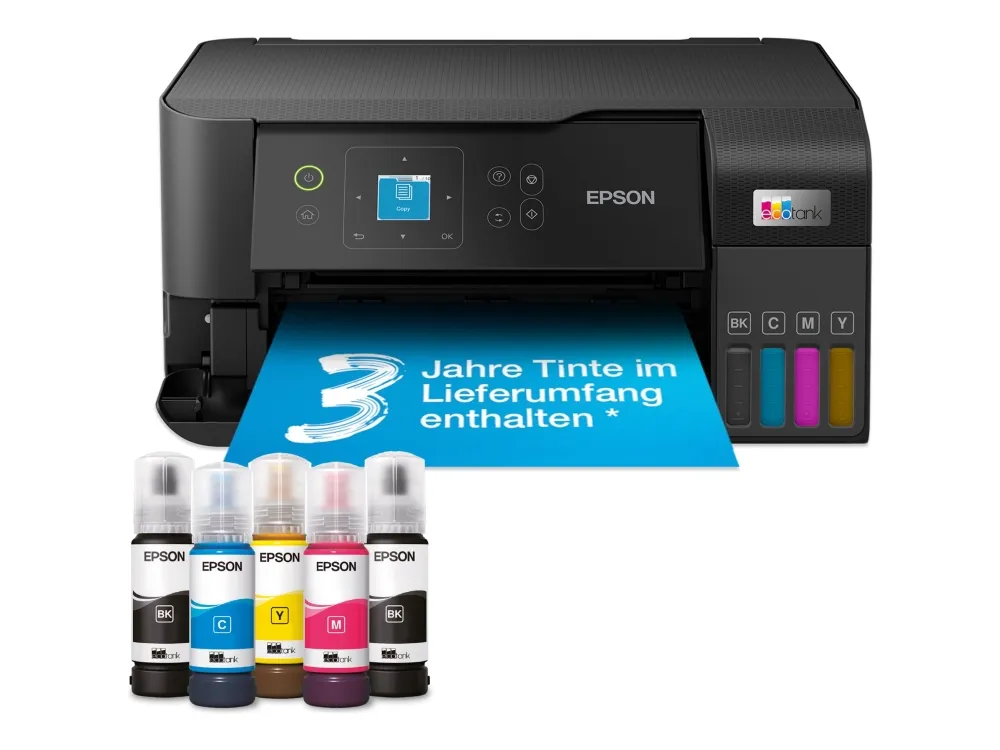 Epson EcoTank ET-2840 - Multifunktionsprinter - farve - blækprinter - ITS - A4 (medie) - op til 15 spm (udskriver) - 100 ark - Wi-Fi, USB - sort