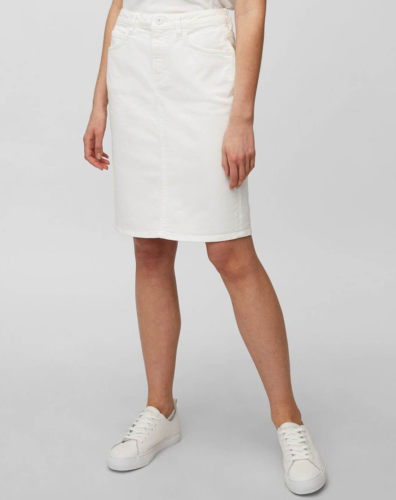 Marc O'Polo Jupe en jean droite blanche