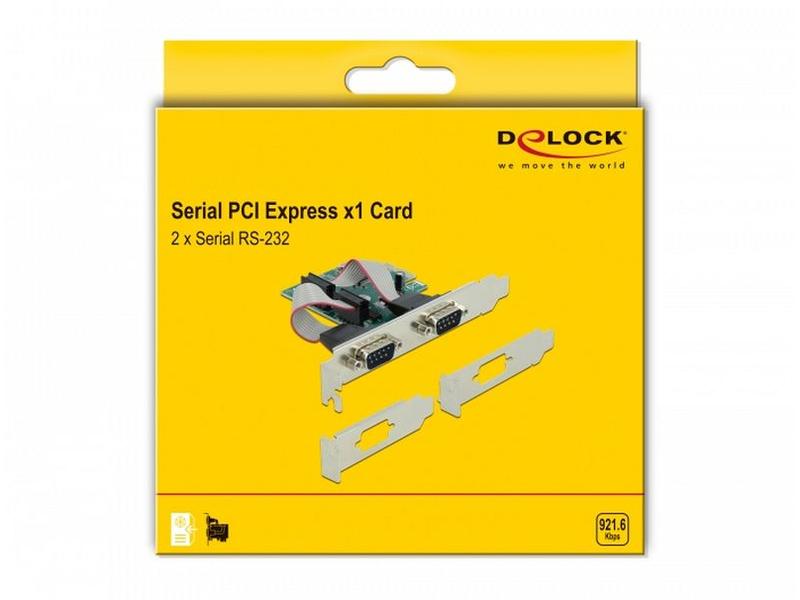 Delock PCI-Express-Karte 90007 2x Seriell / RS-232 PCIe-Schnittstellenerweiterungskarte: 2x RS-232