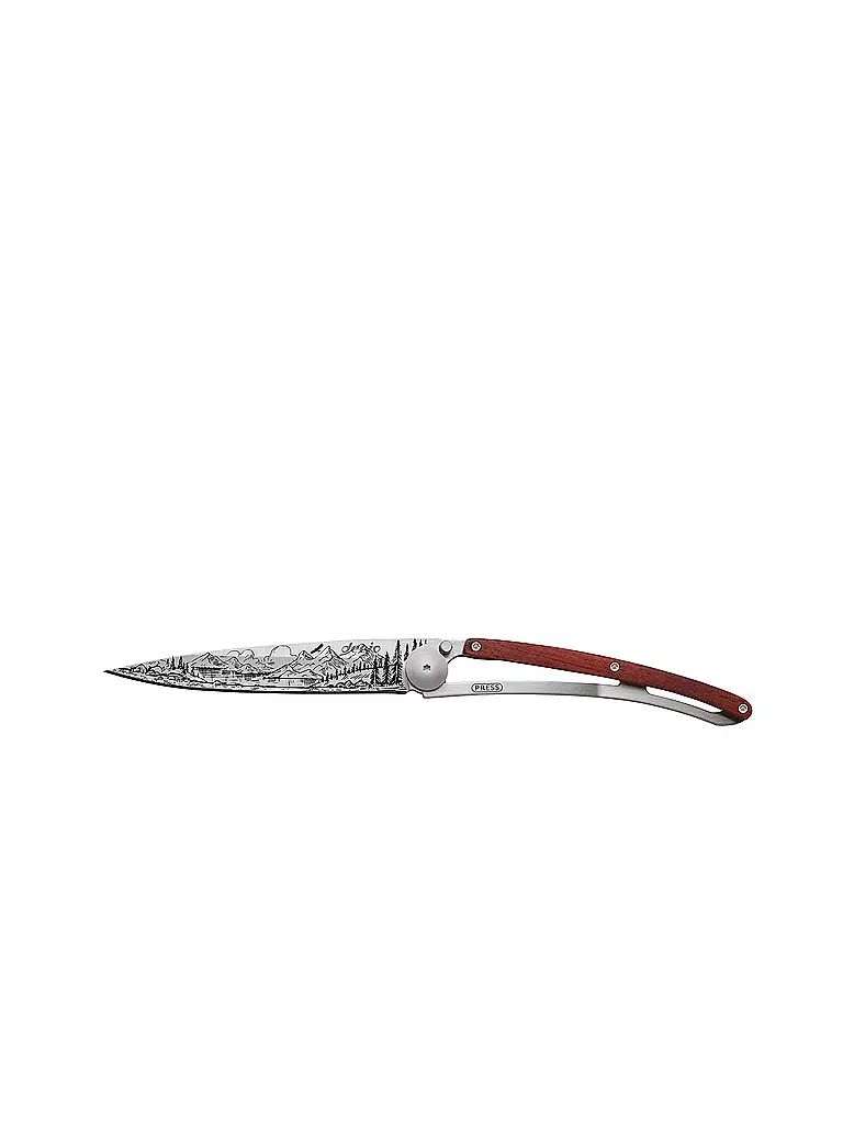 DEEJO Taschenmesser Korallenholz Titan BERG 37G silber