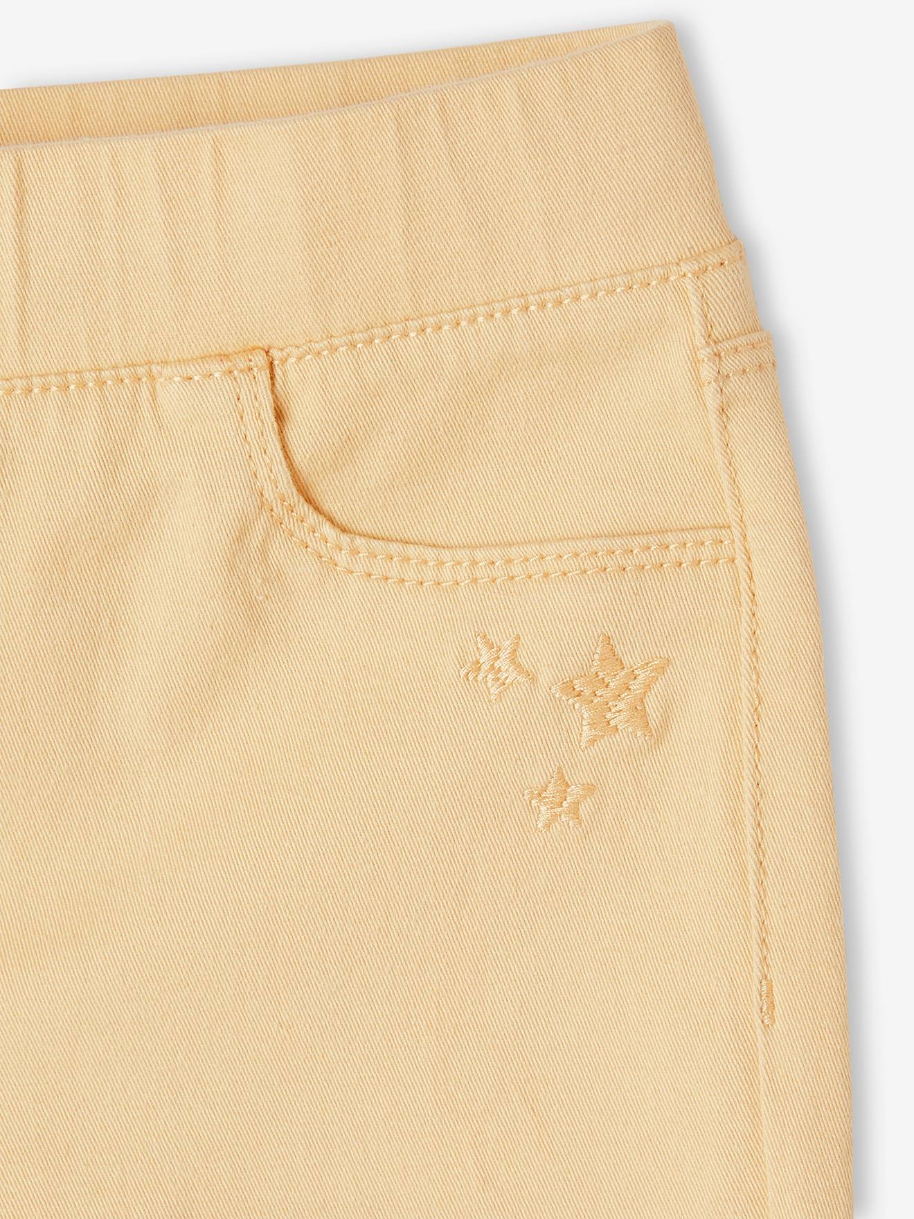 Calças legging coloridas para meninas, cor marrom claro lisa