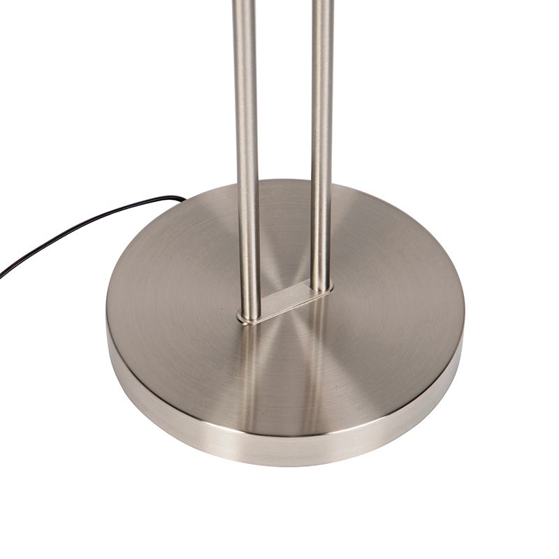 Moderne vloerlamp staal en glas incl. LED met leesarm - Divine