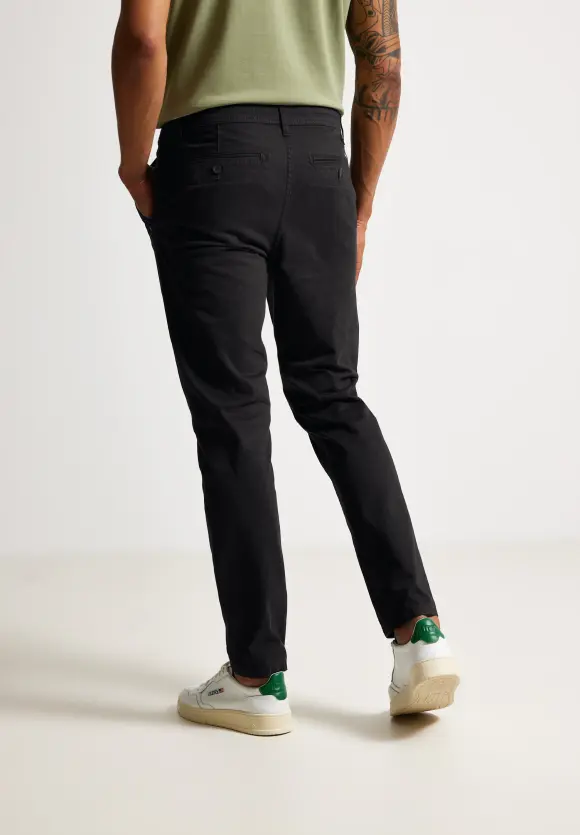 Regular Fit Chinohose - Black