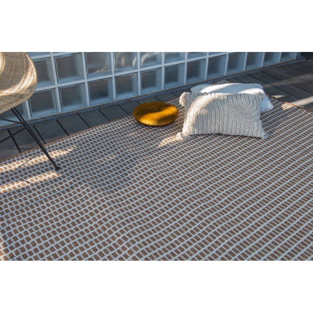 Tapis intérieur/extérieur - ivoire - 120 x 160 cm - marron/beige - cezare
