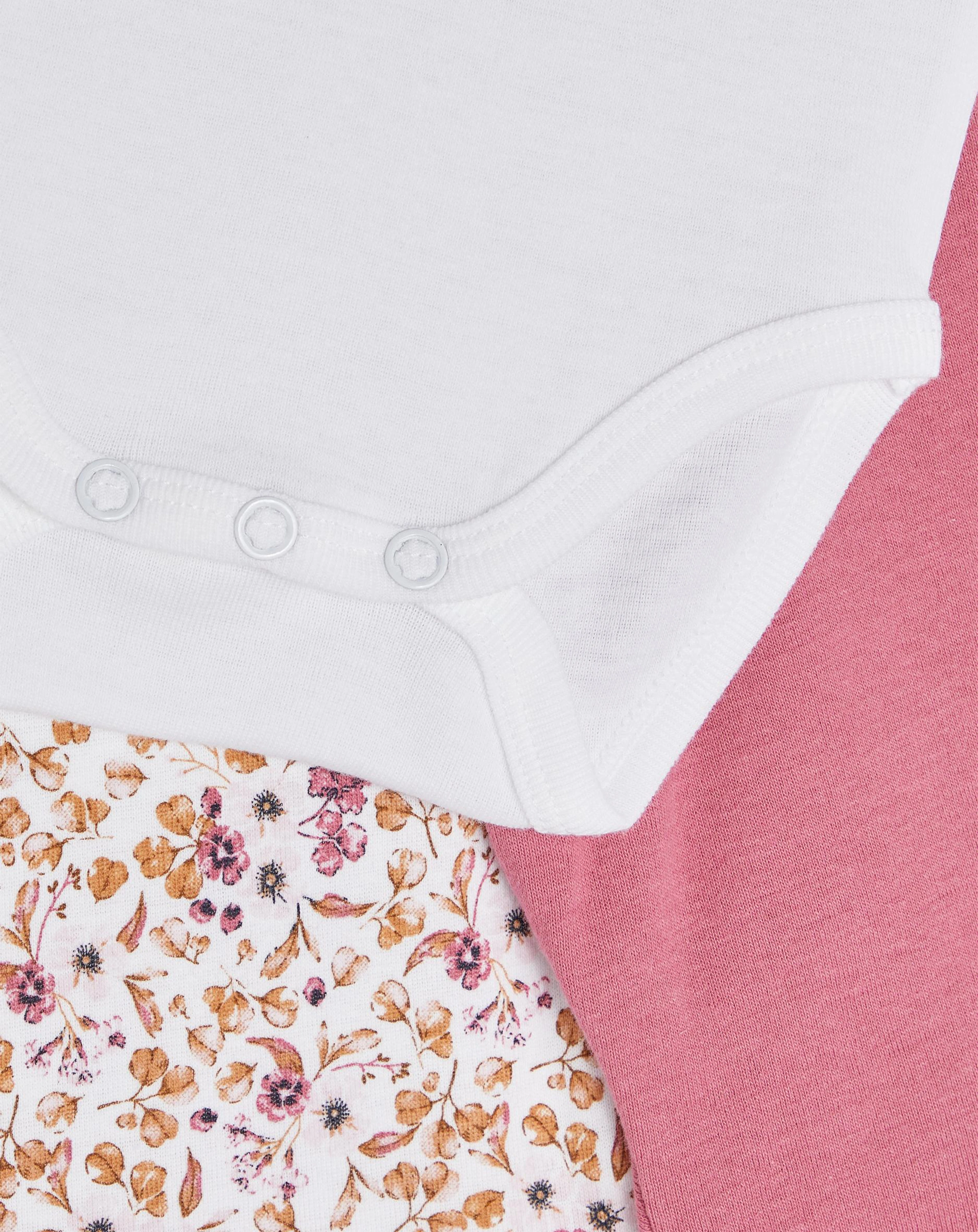 Kurzarm-Body NBFBODY - FLOWER 3er in rose wine