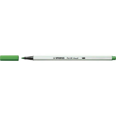 Premium-Filzstift mit Pinselspitze für variable Strichstärken - STABILO Pen 68 brush - Einzelstift - smaragdgrün