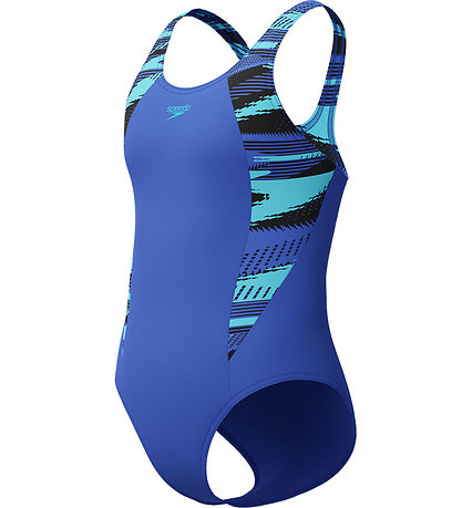 Speedo Badeanzug - HyperBoom SPlice Muscleback - Blau m. Print