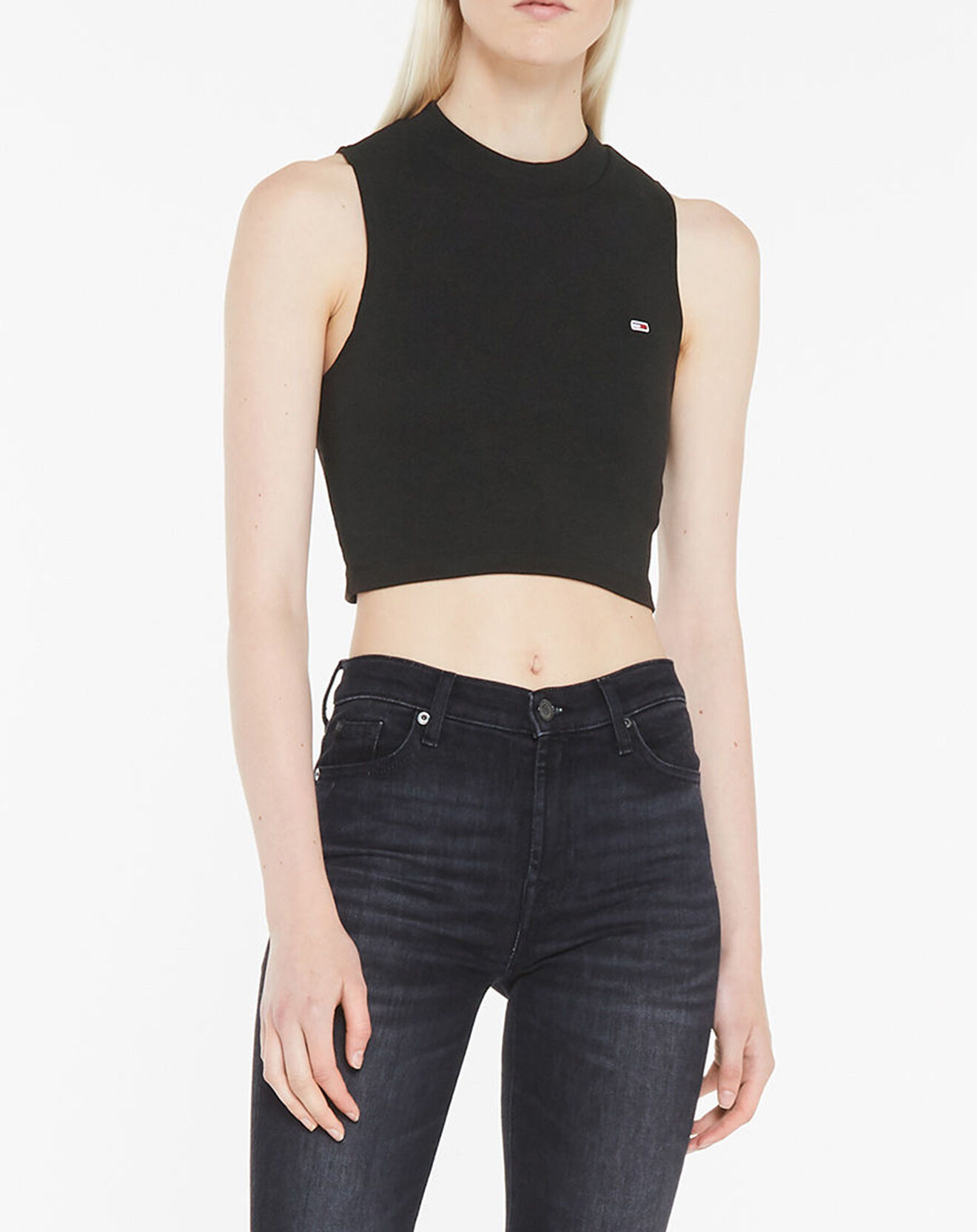 Tommy Jeans Top court Rib Tank noir